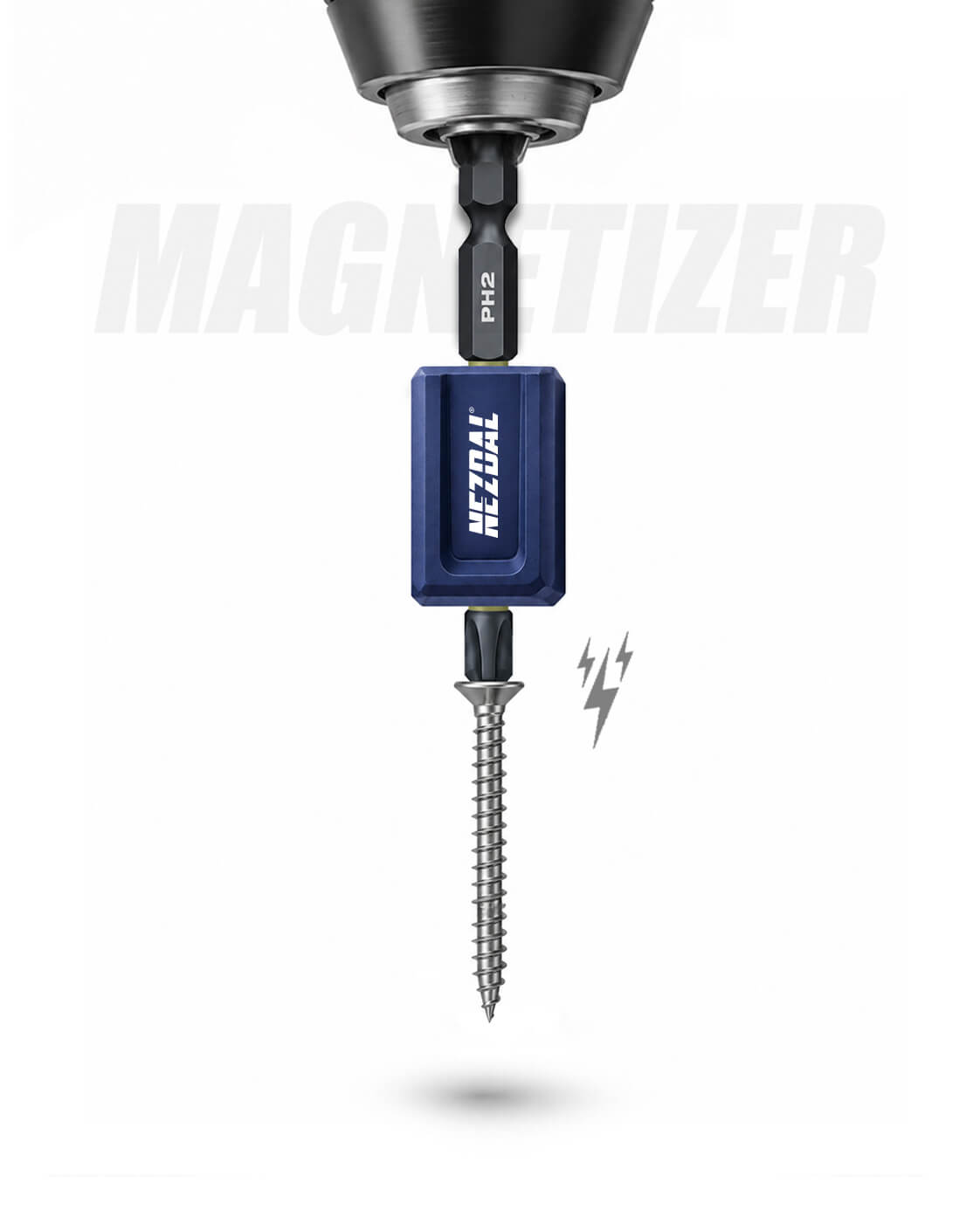 Magnetizer | Permanent Magnetfäste | Håller Skruven på Plats | Återmagnetiserar Bits | För Slagskruvdragare & Borrskruvdragare
