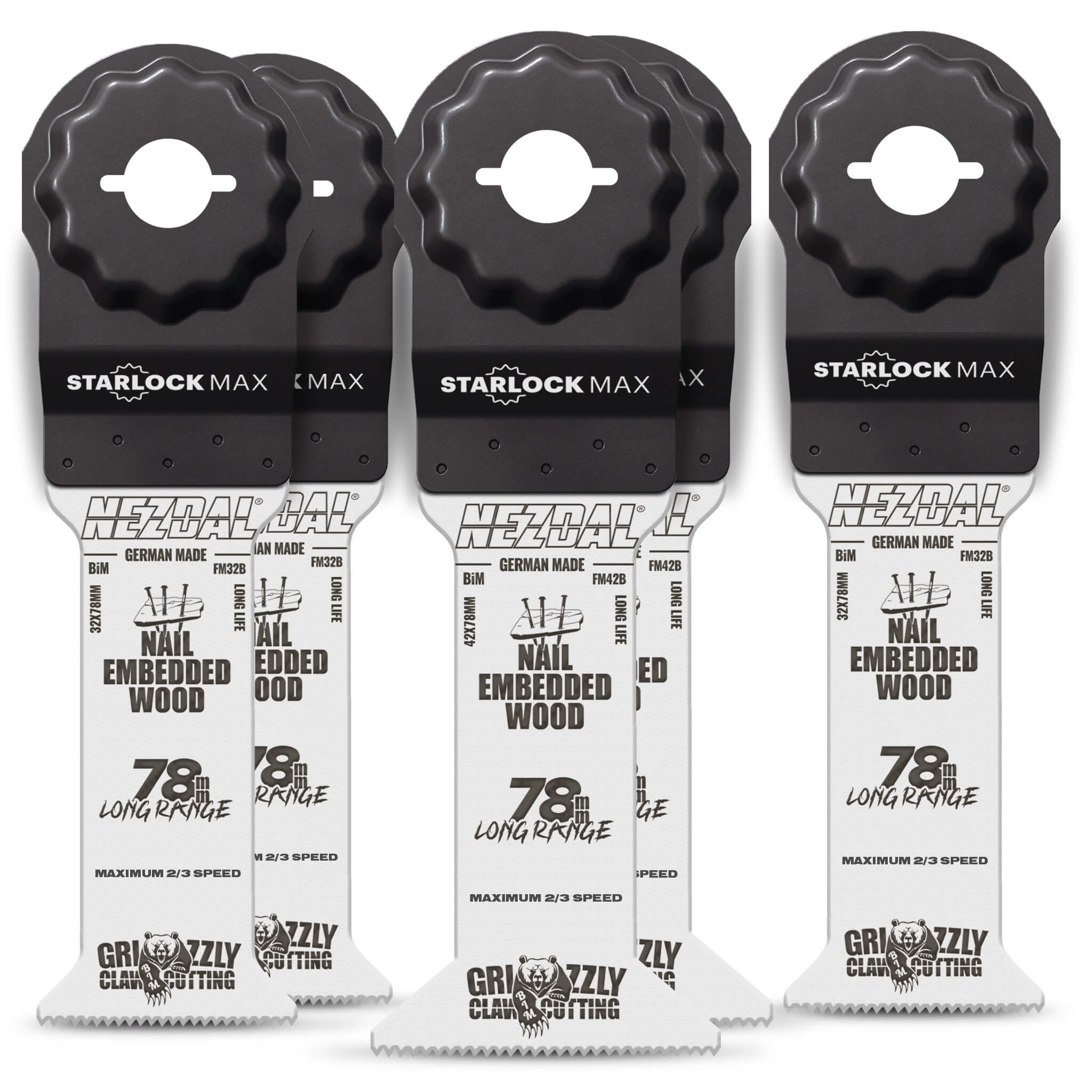 5 st Starlock Max-blad med hela 78 mm skärdjup för multiverktyg